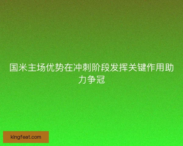 国米主场优势在冲刺阶段发挥关键作用助力争冠 国米主场优势在冲刺阶段发挥关键作用助力争冠