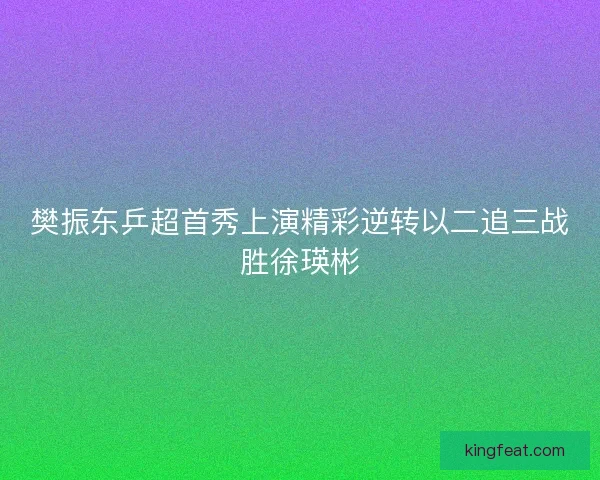 樊振东乒超首秀上演精彩逆转以二追三战胜徐瑛彬