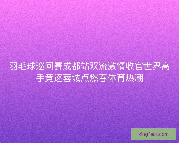 羽毛球巡回赛成都站双流激情收官世界高手竞逐蓉城点燃春体育热潮