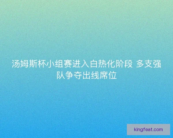 汤姆斯杯小组赛进入白热化阶段 多支强队争夺出线席位